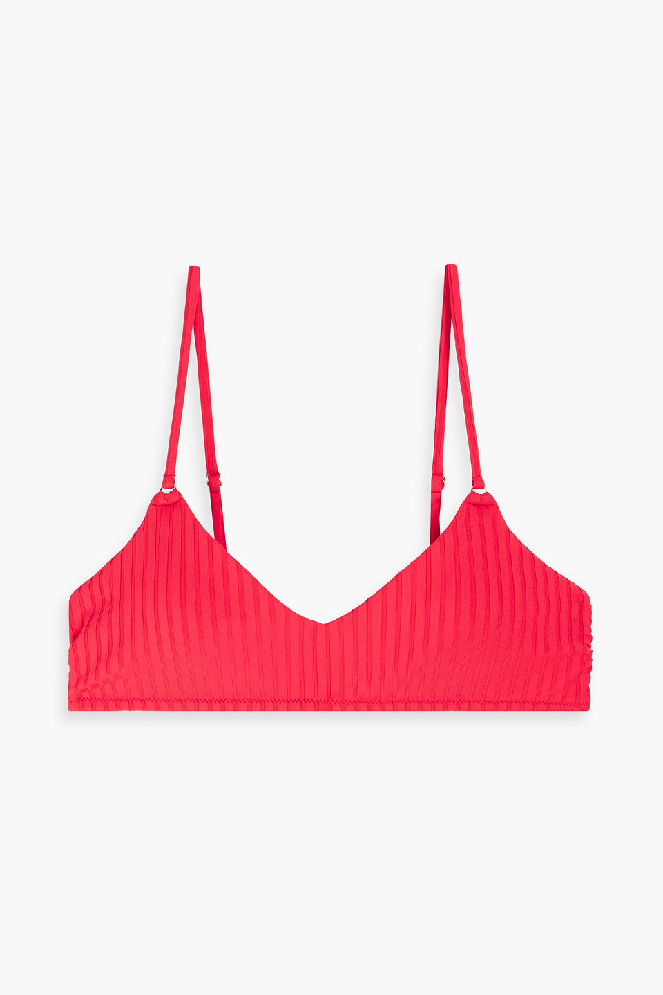 Melissa Odabash Vienna Ribbed Bikini Top In Red