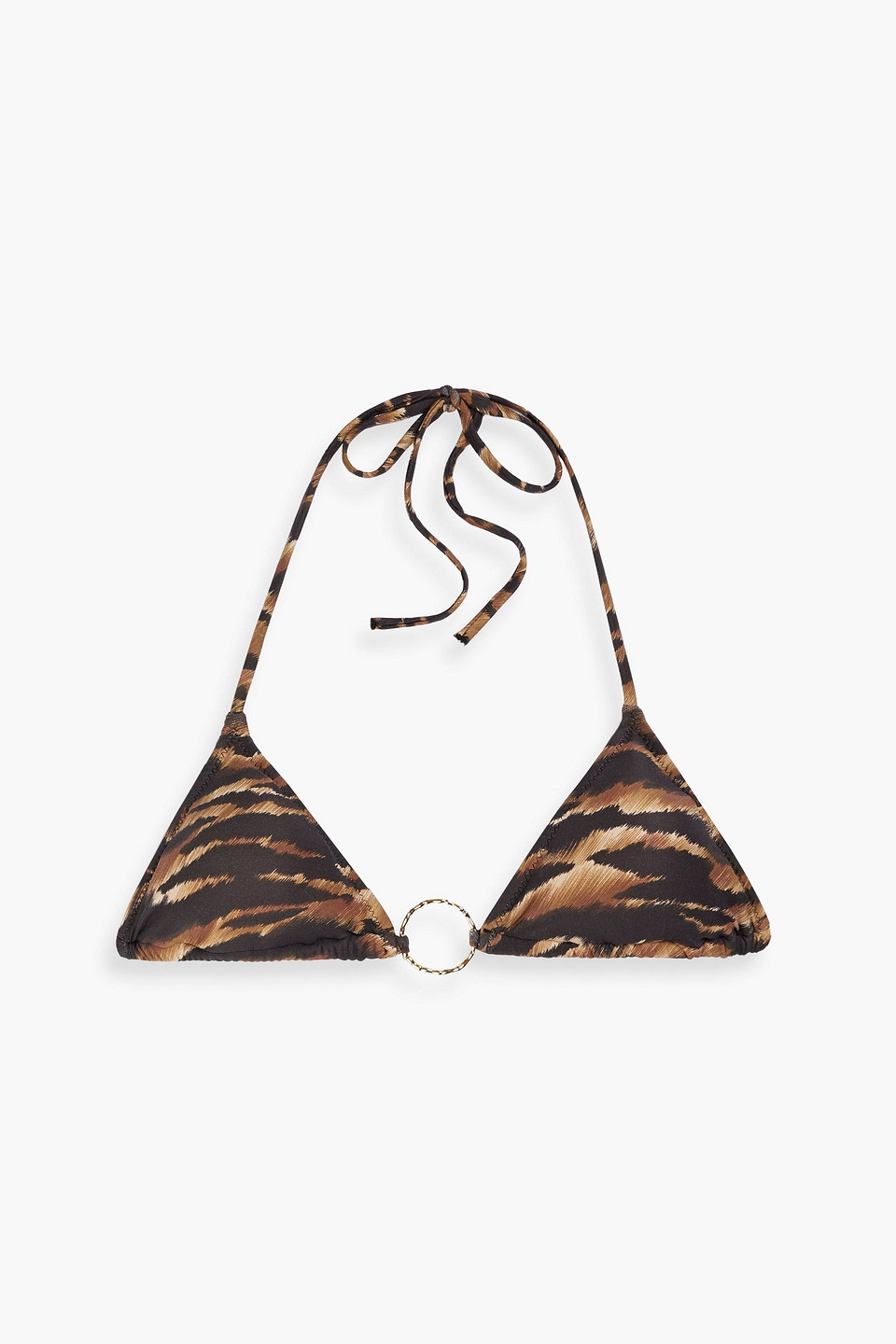 Melissa Odabash Miami Ring-embellished Tiger-print Bikini Top In Animal Print