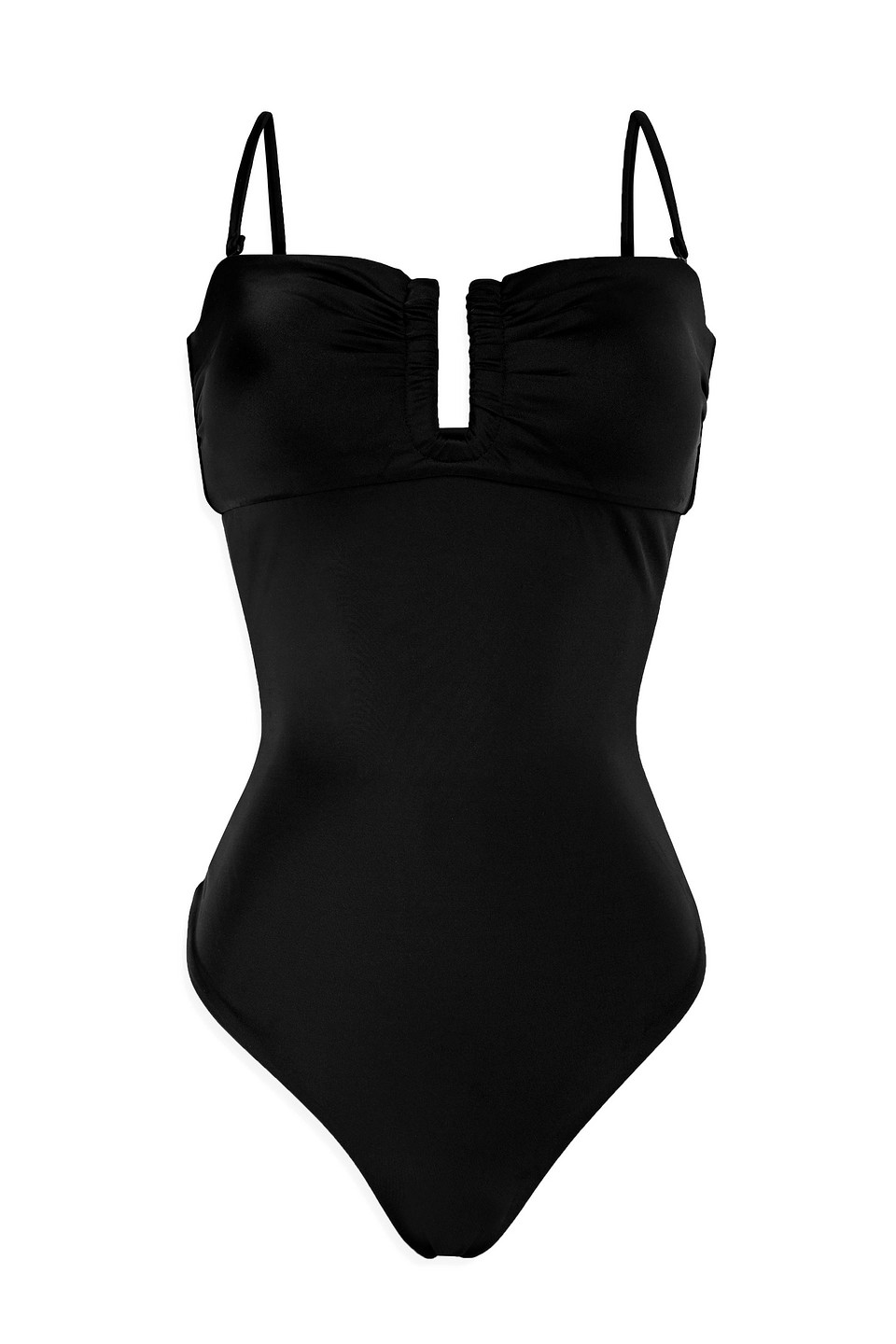 Onia Pauline Cutout Gathered Swimsuit In Black