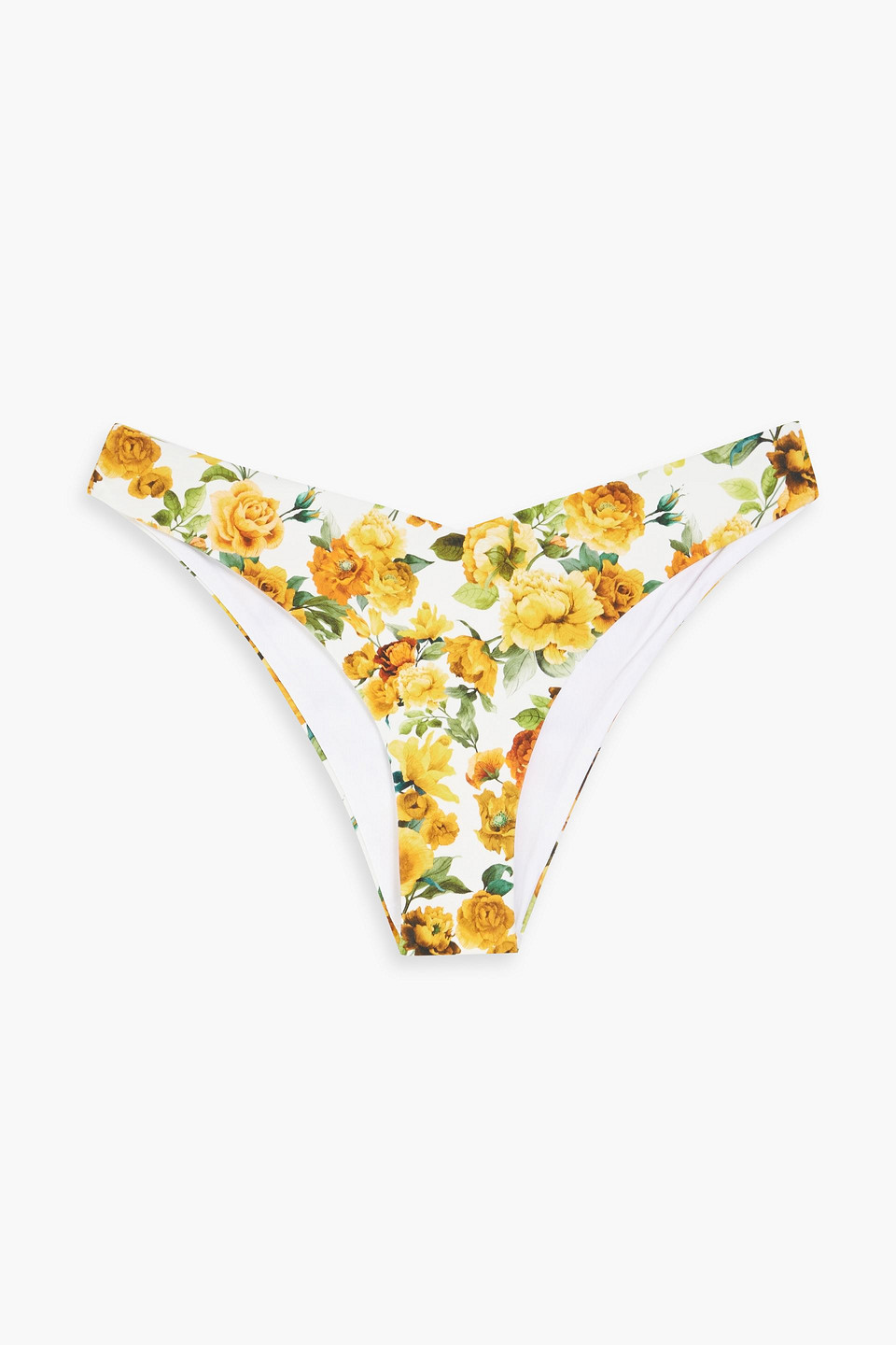 Onia Chiara Floral-print Mid-rise Bikini Briefs In White