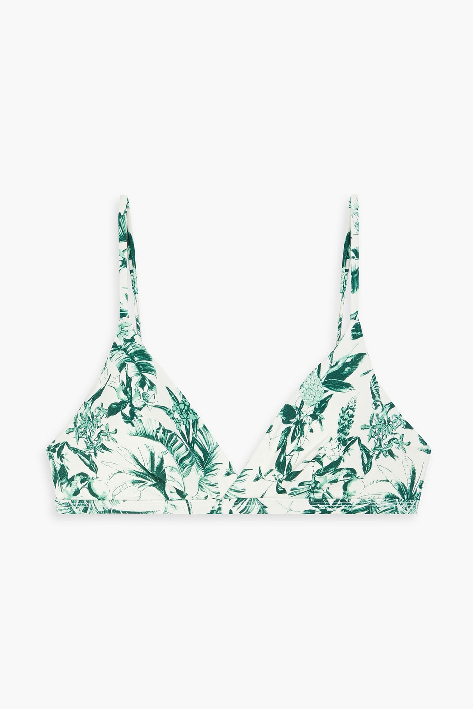 Shop Onia Malin Wrap-effect Printed Bikini Top In Jade