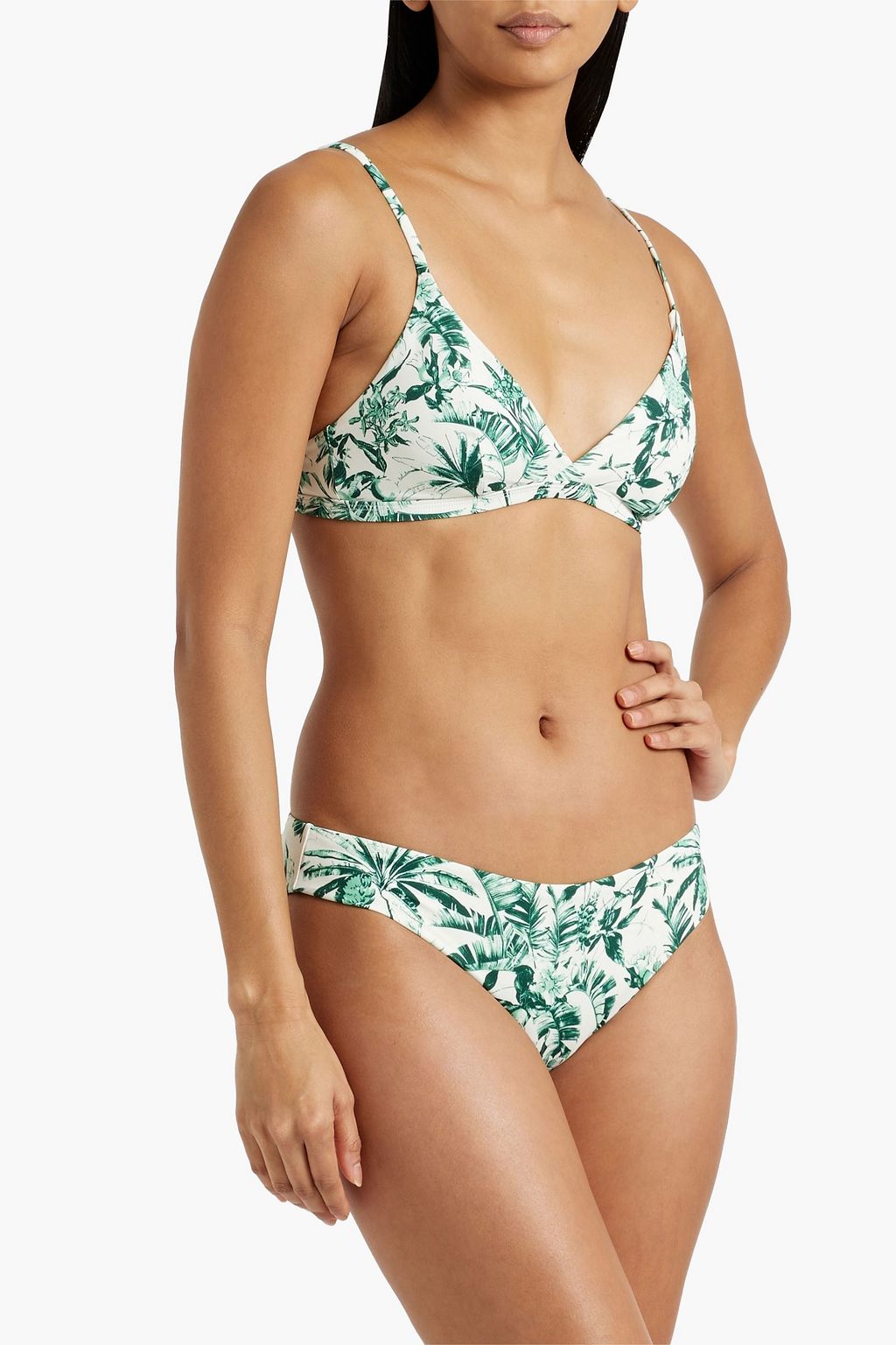ONIA Malin wrap-effect printed bikini top