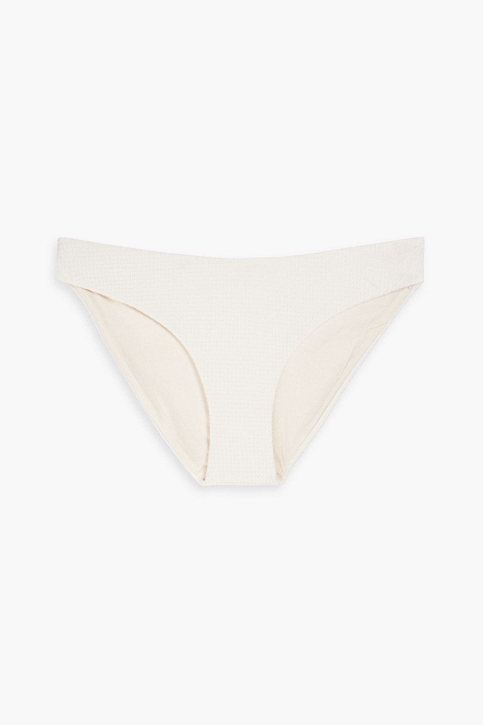 Onia Lily Stretch-piquè Mid-rise Bikini Briefs In Off-white