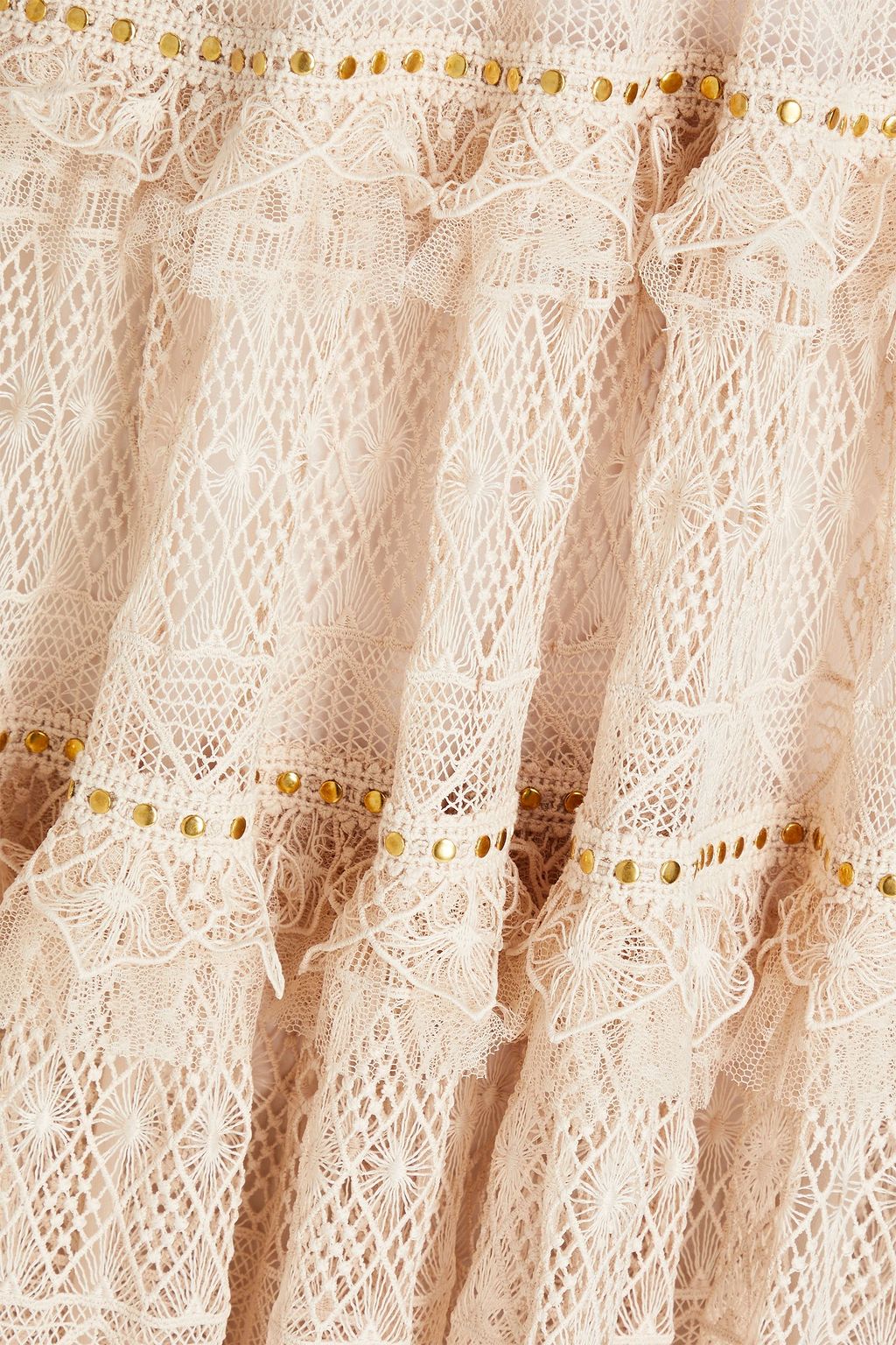 ELIE SAAB Tiered studded macramé gown