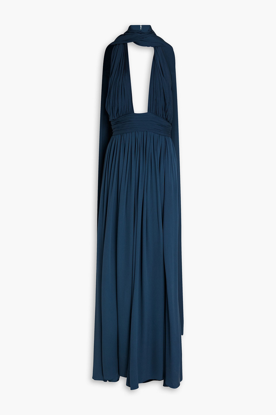 Elie Saab Open-back cutout silk crepe de chine halterneck gown