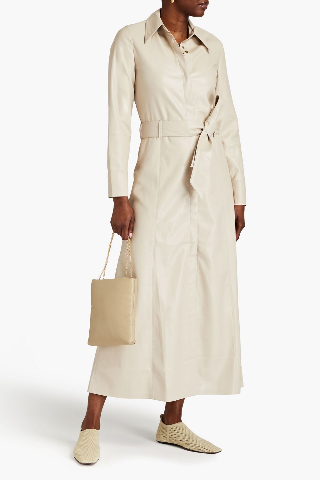 NANUSHKA Asayo belted OKOBOR midi shirt dress
