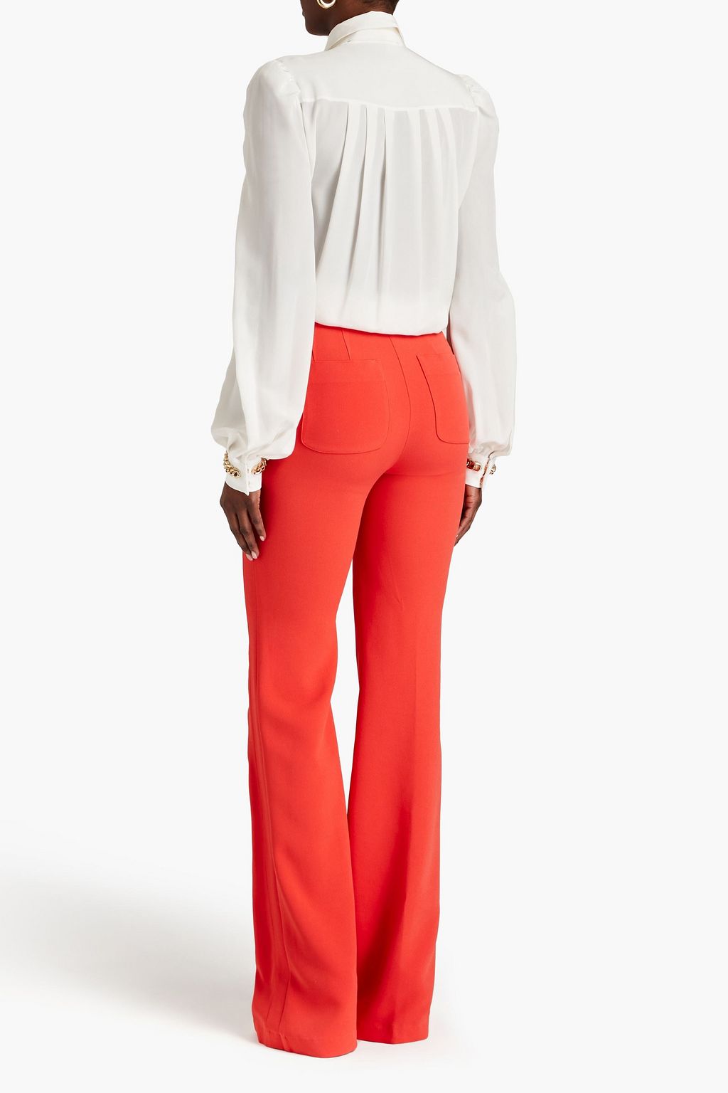 ELIE SAAB Chain-embellished silk-chiffon blouse