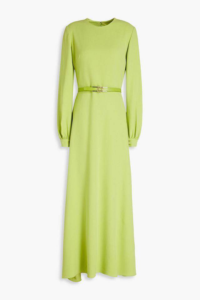 Belted cady maxi dress