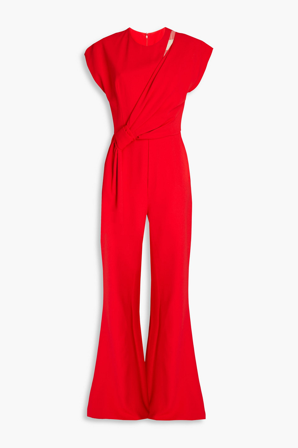Elie Saab Drapierter Jumpsuit Mit Weitem Bein Aus Cady In Red