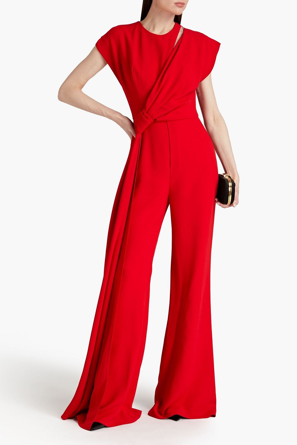 ELIE SAAB Draped cady wide-leg jumpsuit