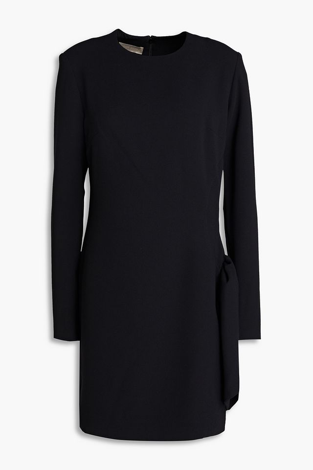 Bow-embellished cutout crepe mini dress