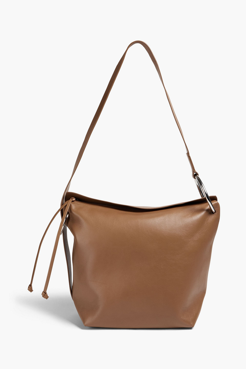 Dries Van Noten Ring-embellished Leather Shoulder Bag In Brown