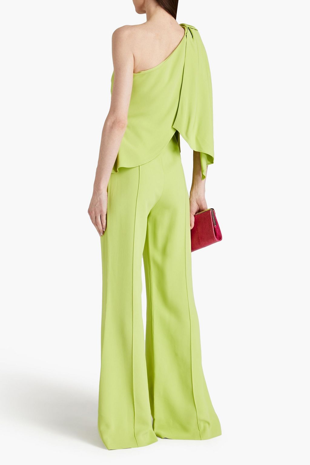 ELIE SAAB One-shoulder draped cady wide-leg jumpsuit