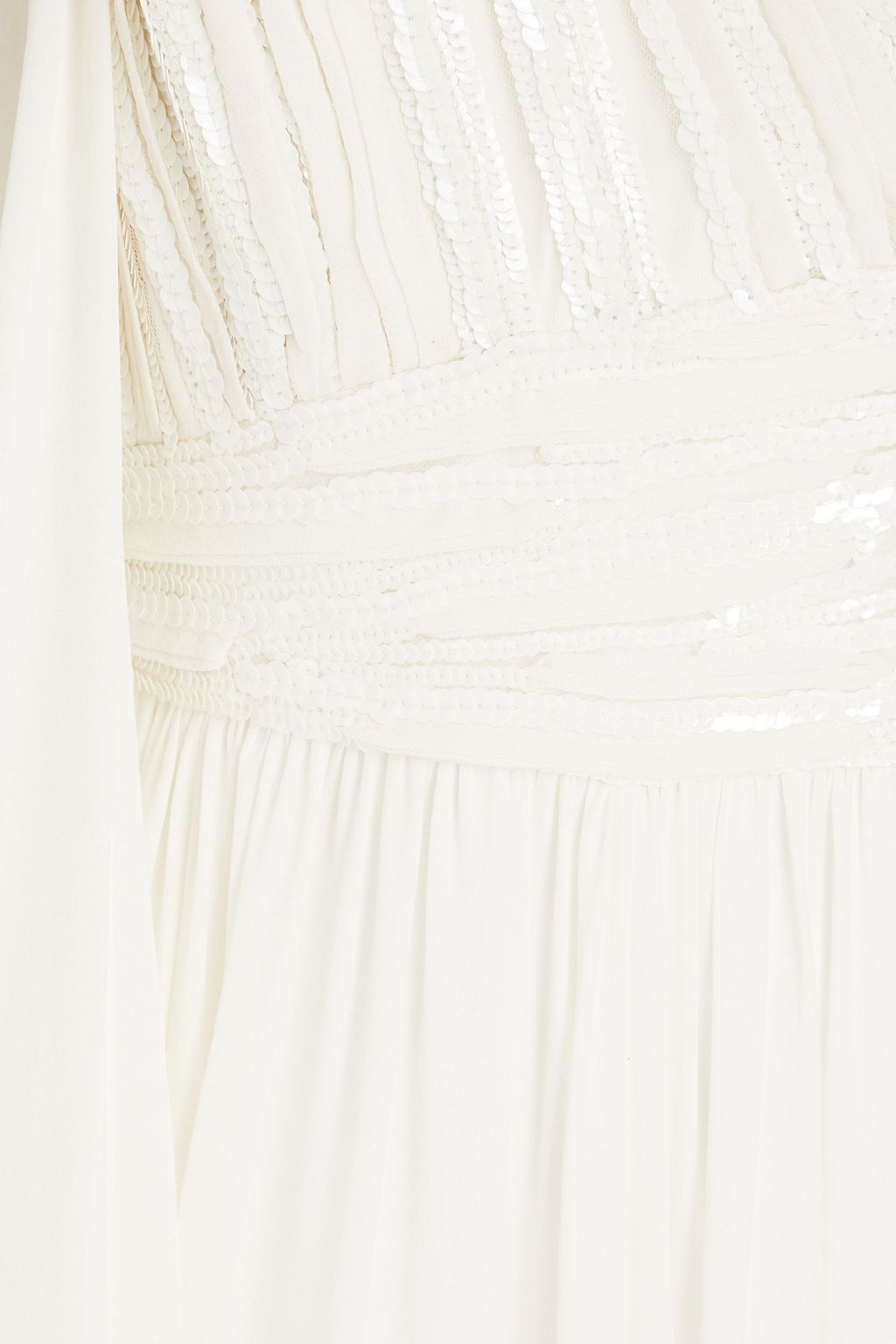 ELIE SAAB Robe aus Chiffon aus einer Seidenmischung mit Verzierung und asymmetrischer Schulterpartie