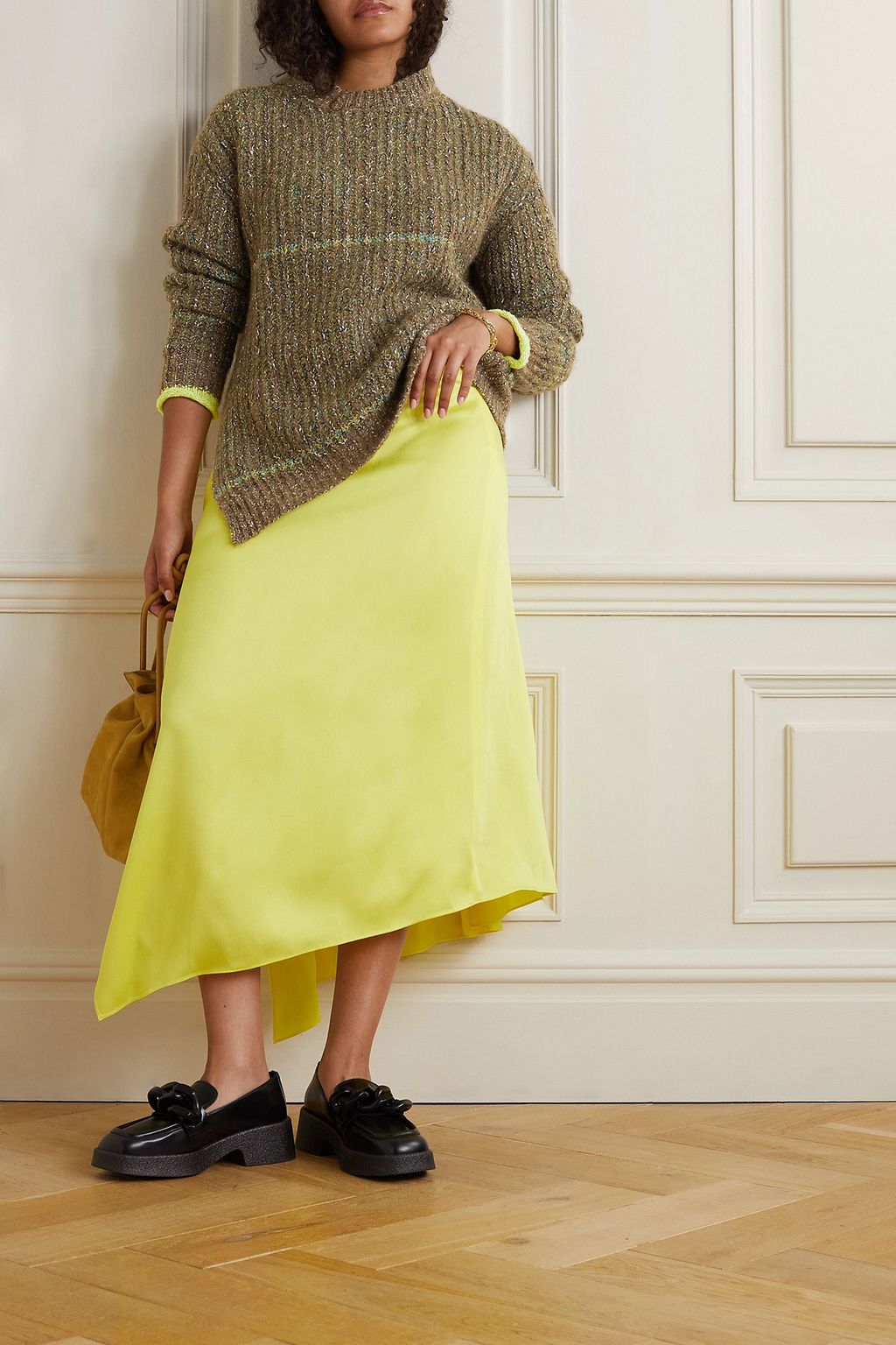 STELLA MCCARTNEY كنزة محبوكة مخطّطة بقصّة غير متماثلة