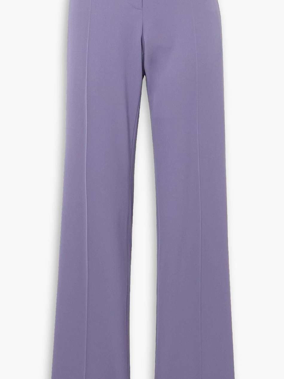 wool-blend twill straight-leg pants