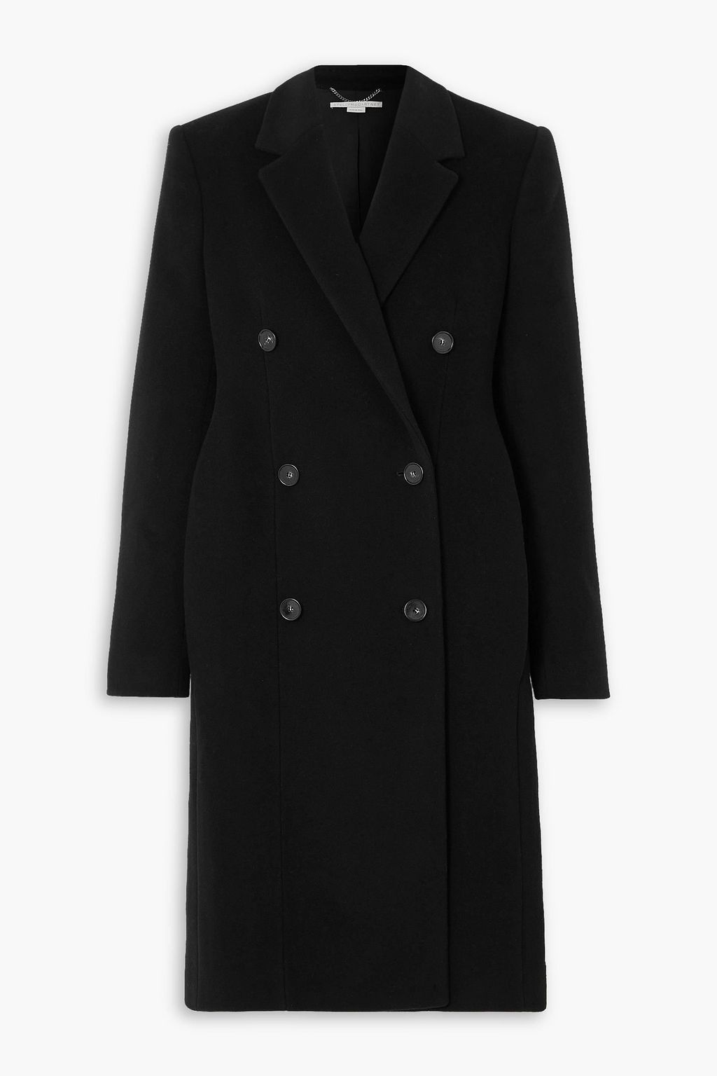 【Stella McCartney】ダブルブレストウールコート Women コンクリート ダブルブレスト ウール ロングコート