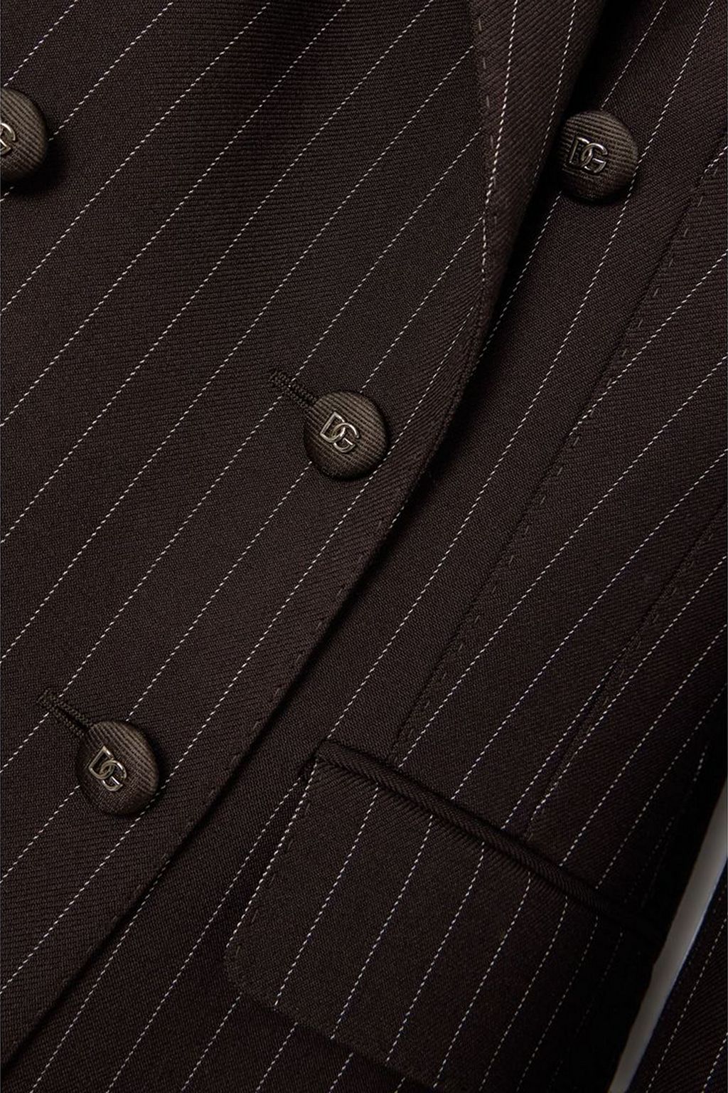 DOLCE&GABBANA 핀스트라이프 더블 브레스트 울 트윌 블레이저