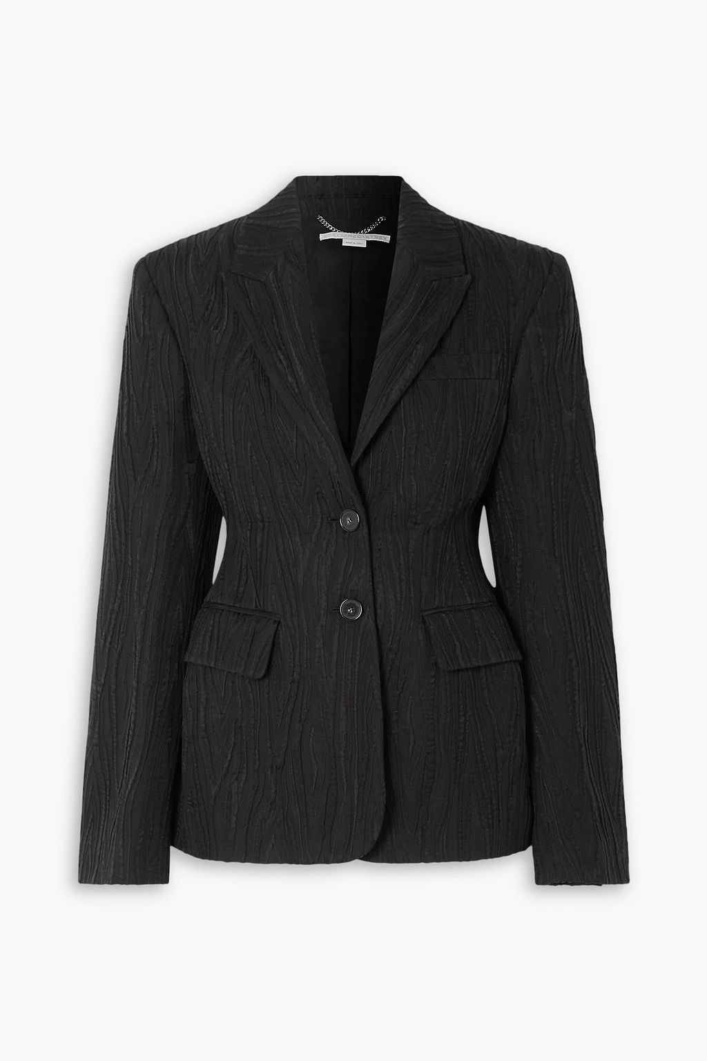 Textured cotton blend blazer black IT 38