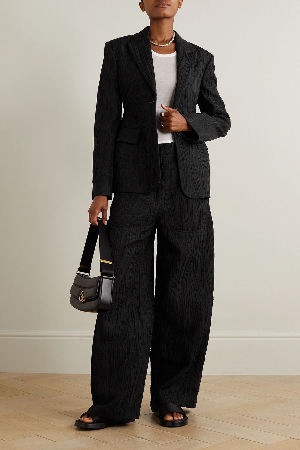 STELLA MCCARTNEY Textured cotton-blend blazer