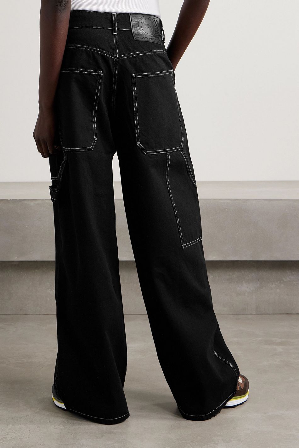 STELLA MCCARTNEY Topstitched high-rise wide-leg jeans | THE OUTNET