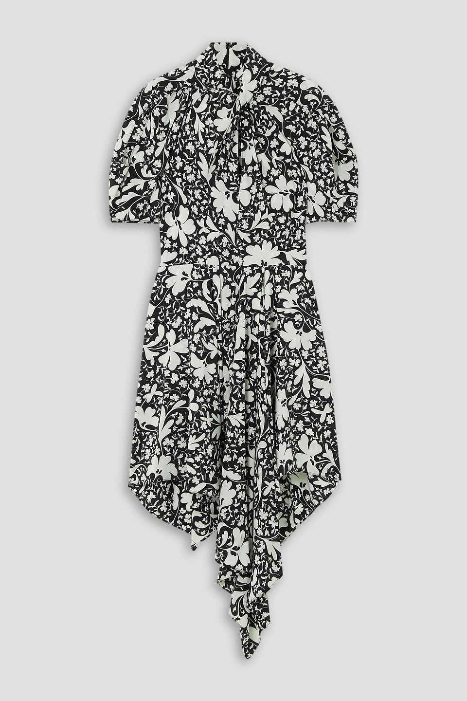 Stella Mccartney Floral-print Silk-crepe Mini Dress In Off-white