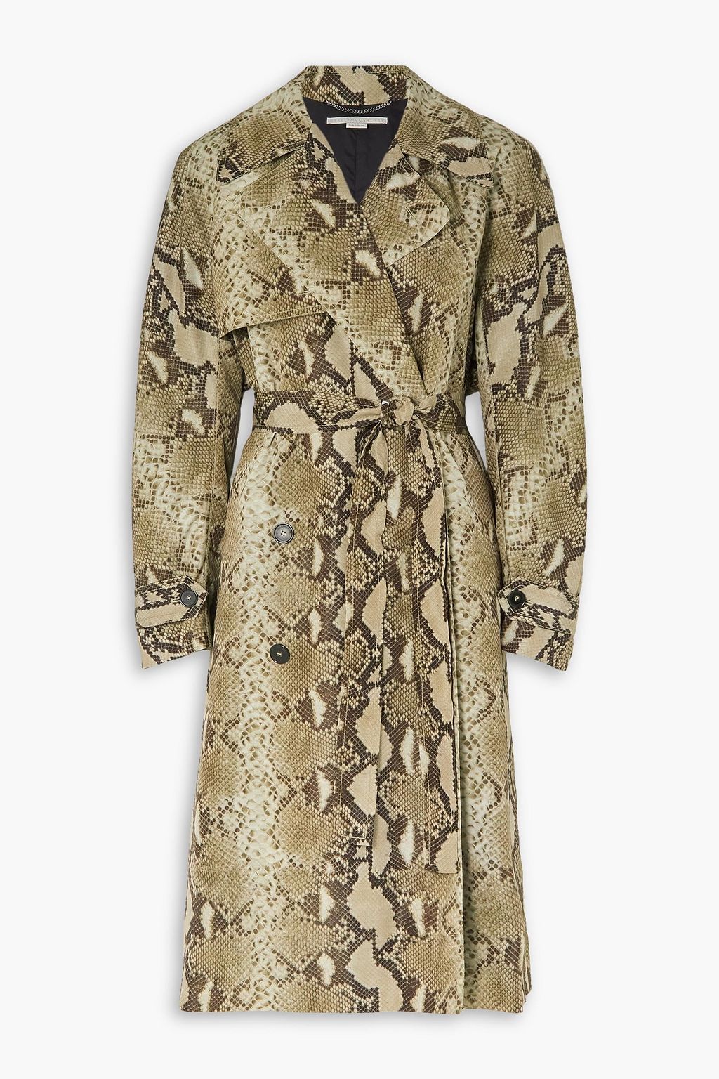 STELLA MCCARTNEY Double breasted snake print shell trench coat THE OUTNET