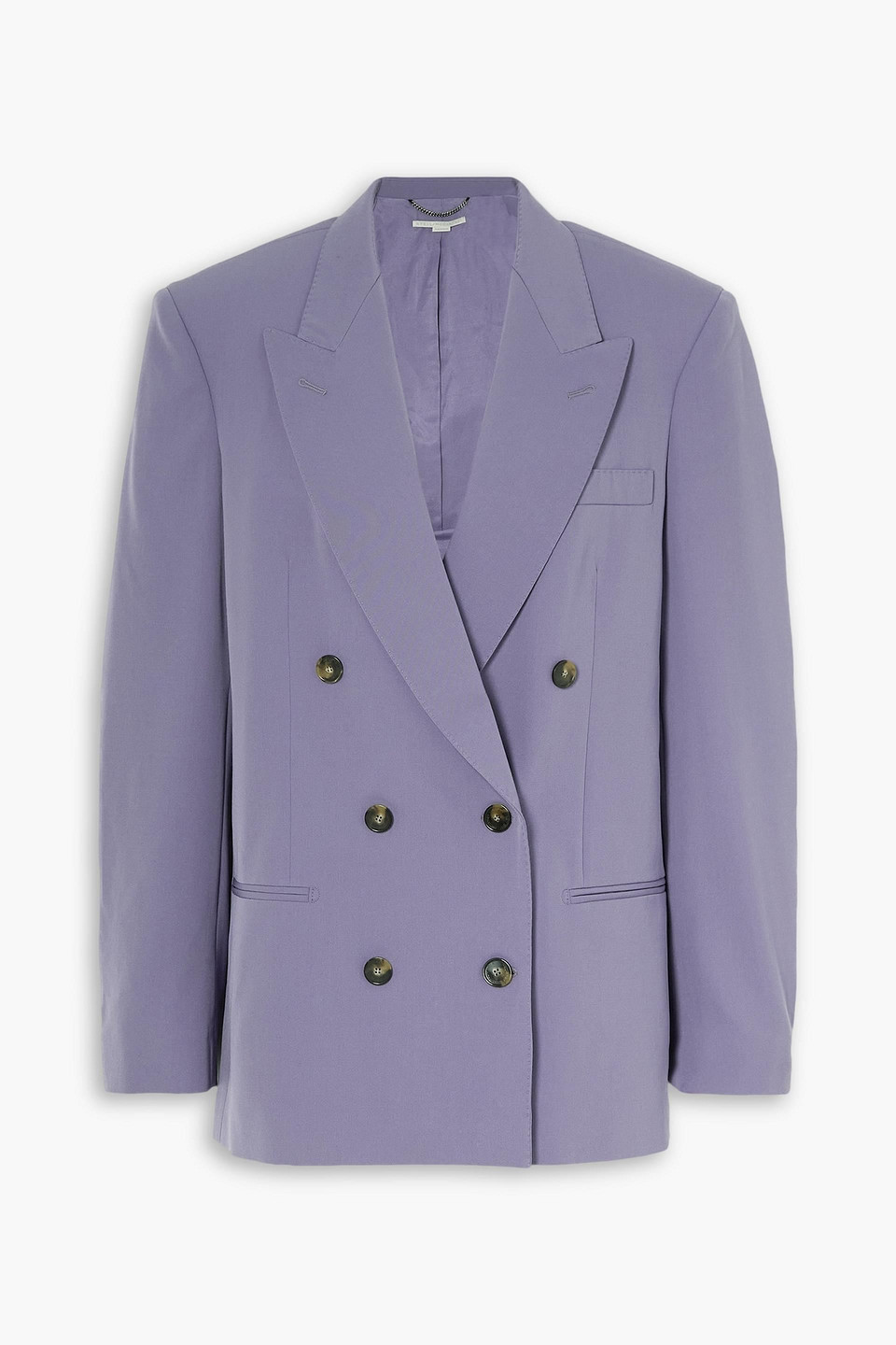 Stella Mccartney Oversized Double-breasted Wool-blend Twill Blazer In Lavender