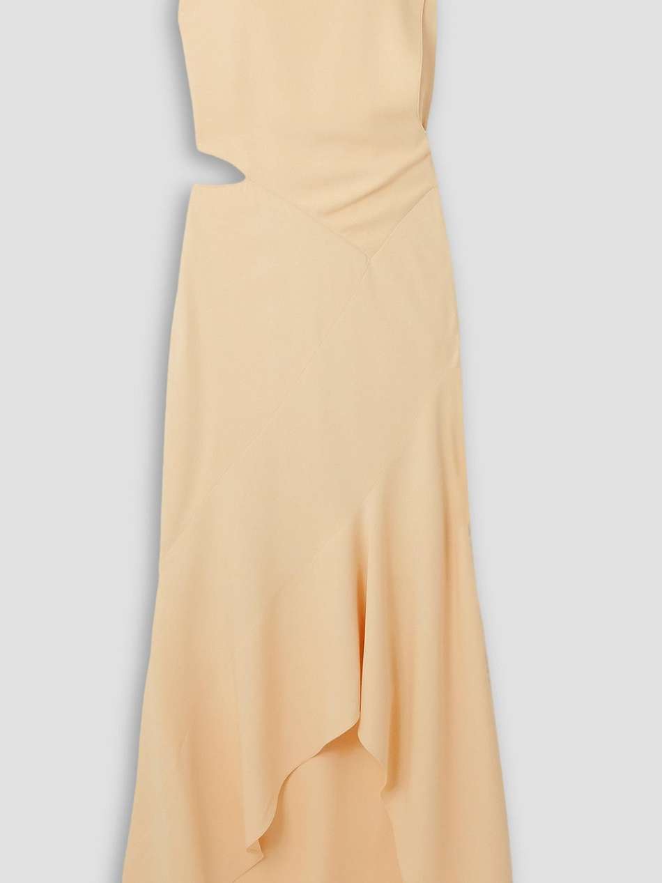 asymmetric cutout stretch-crepe gown