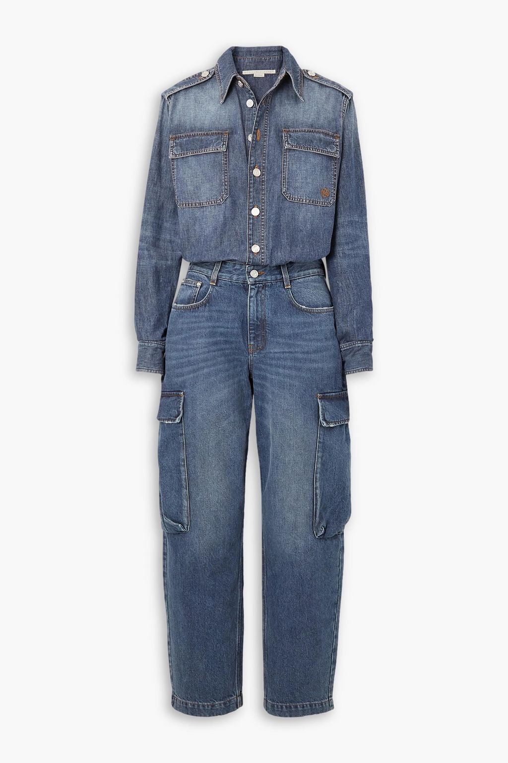 Stella mccartney denim overalls sales