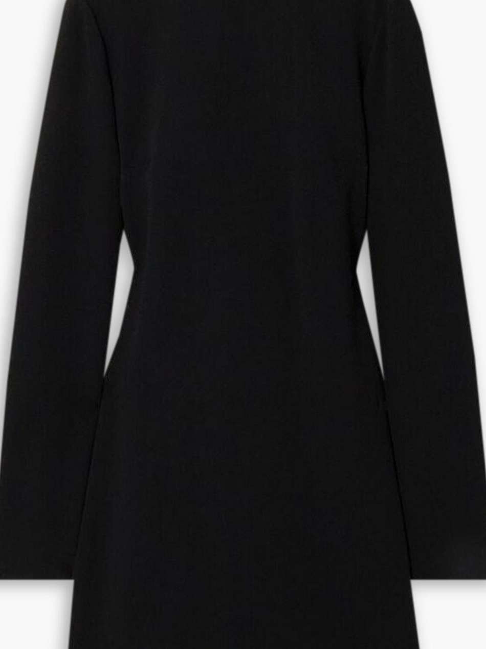 crystal-embellished open-back stretch-crepe mini dress