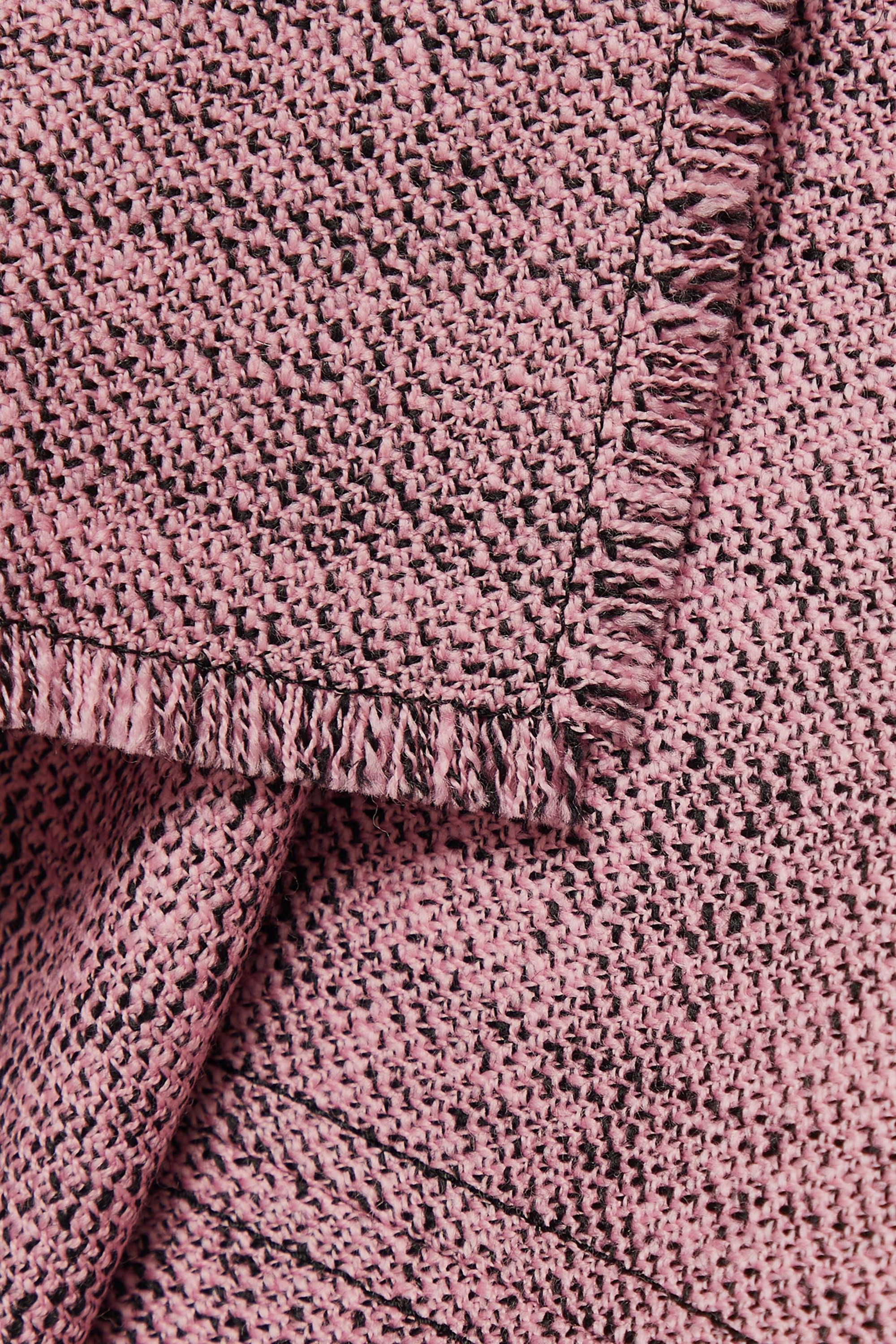 Stella McCartney - Asymmetric paneled frayed wool-tweed
