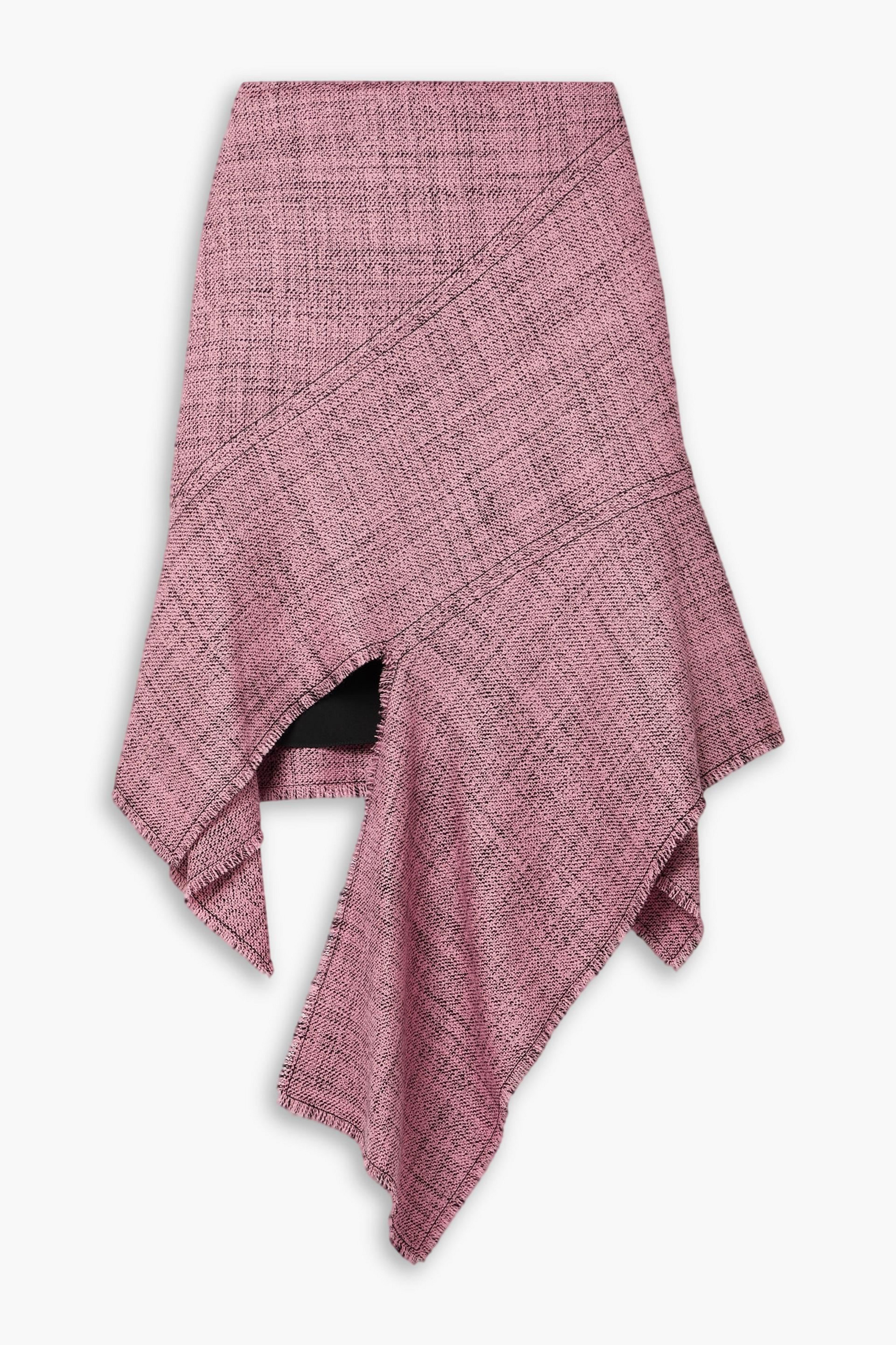 Stella McCartney - Asymmetric paneled frayed wool-tweed