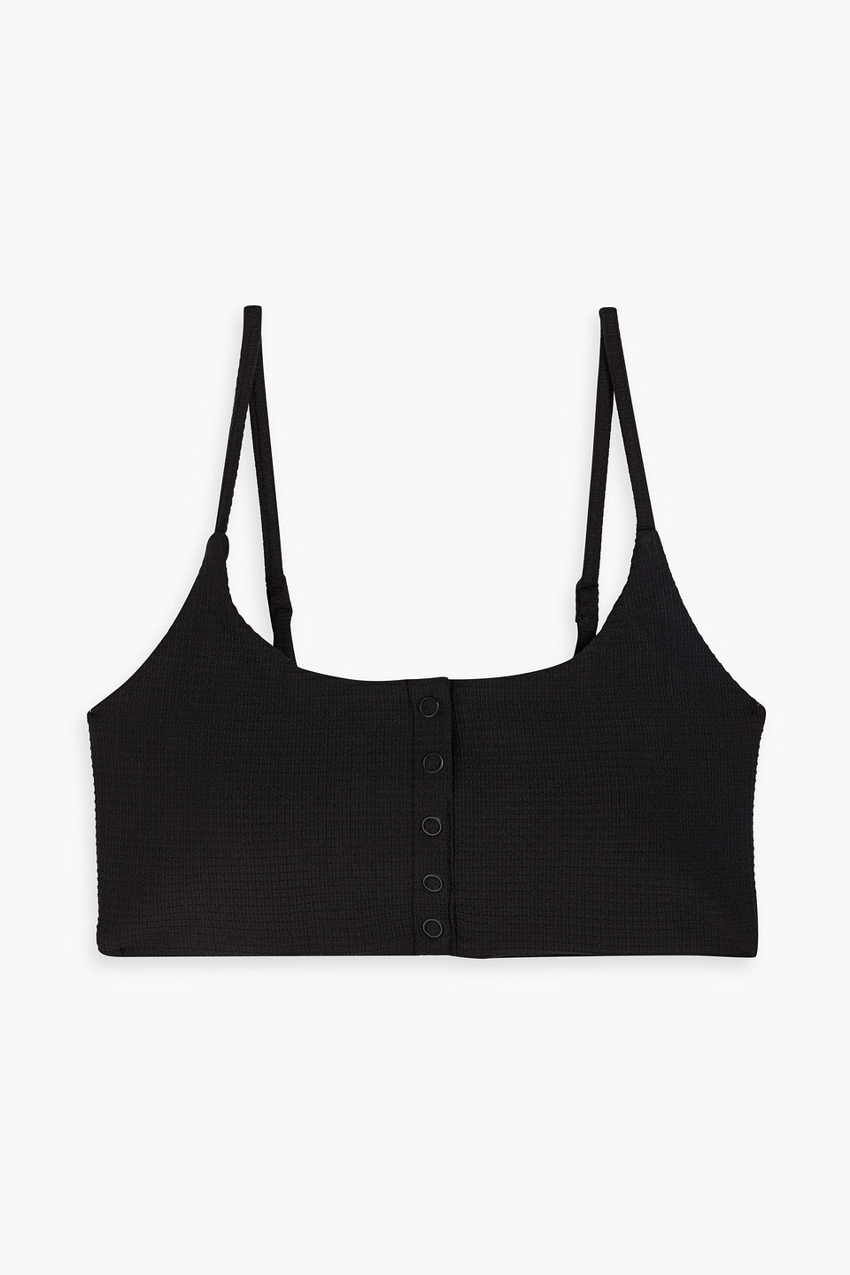 Onia Veronica Stretch-piquè Bikini Top In Black