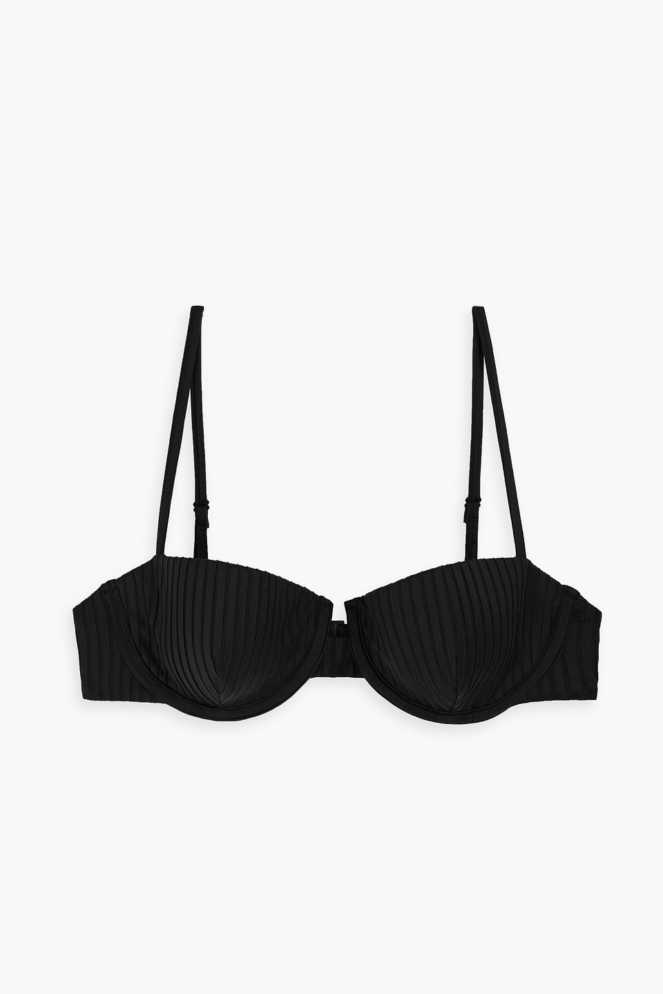 Onia Dalia Ribbed Underwired Bikini Top In Black