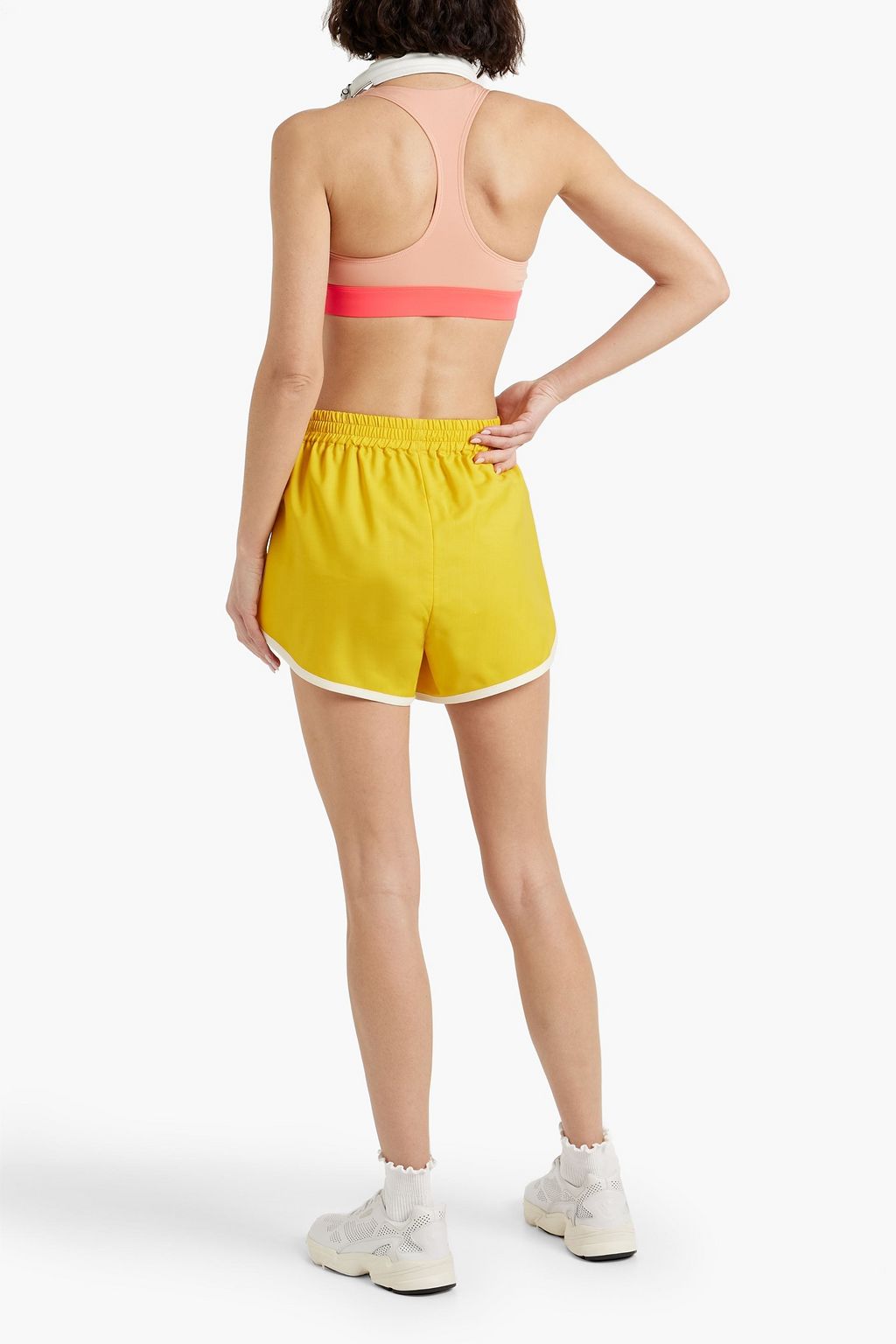 P.E NATION Box Out appliquéd stretch sports bra