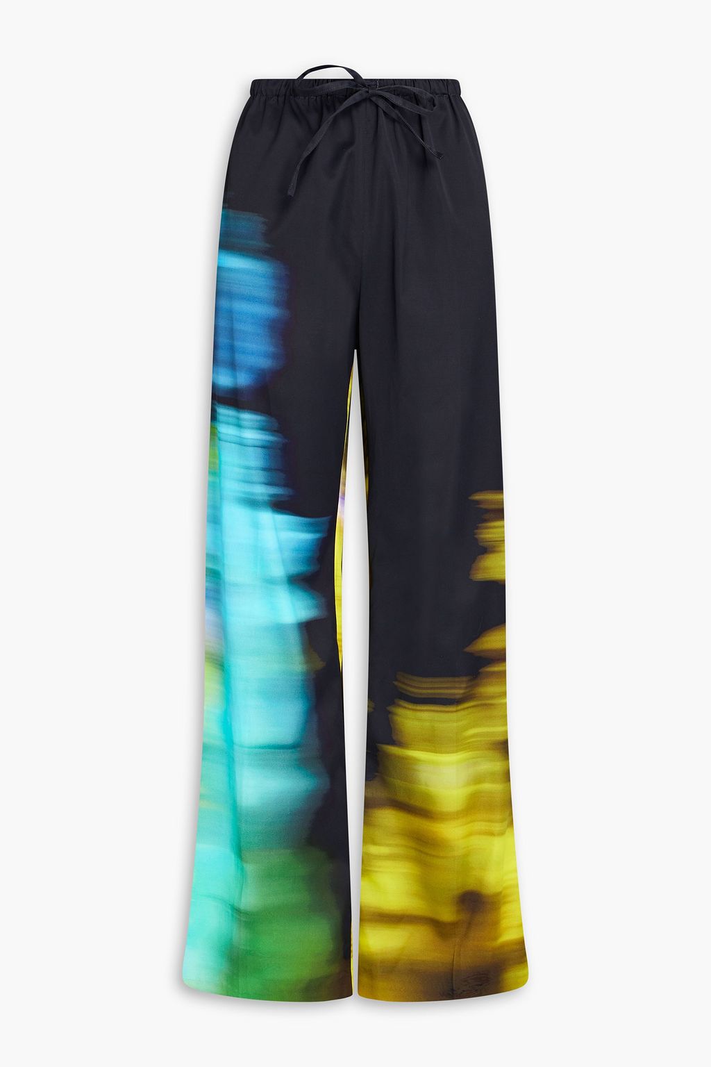 ☆ Dries Van Noten ☆ プリントサテン ワイドレッグパンツ