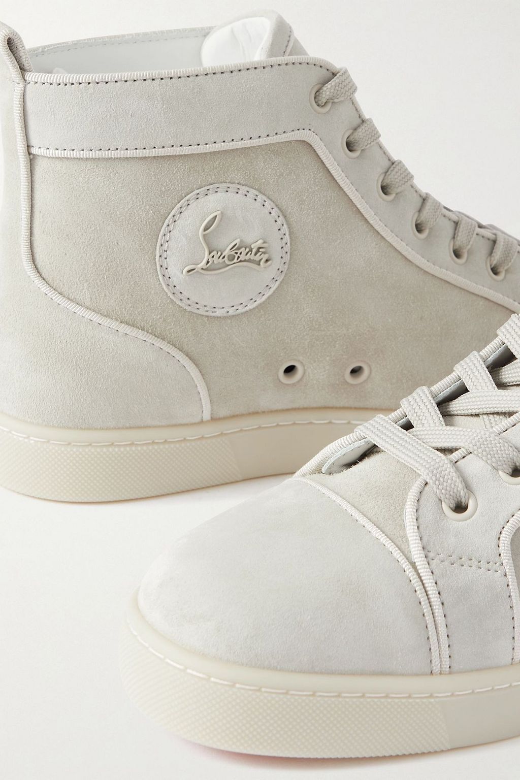 CHRISTIAN LOUBOUTIN حذاء سنيكرز لويس بطول فوق الكاحل من جلد السويد مزين بشعار العلامة
