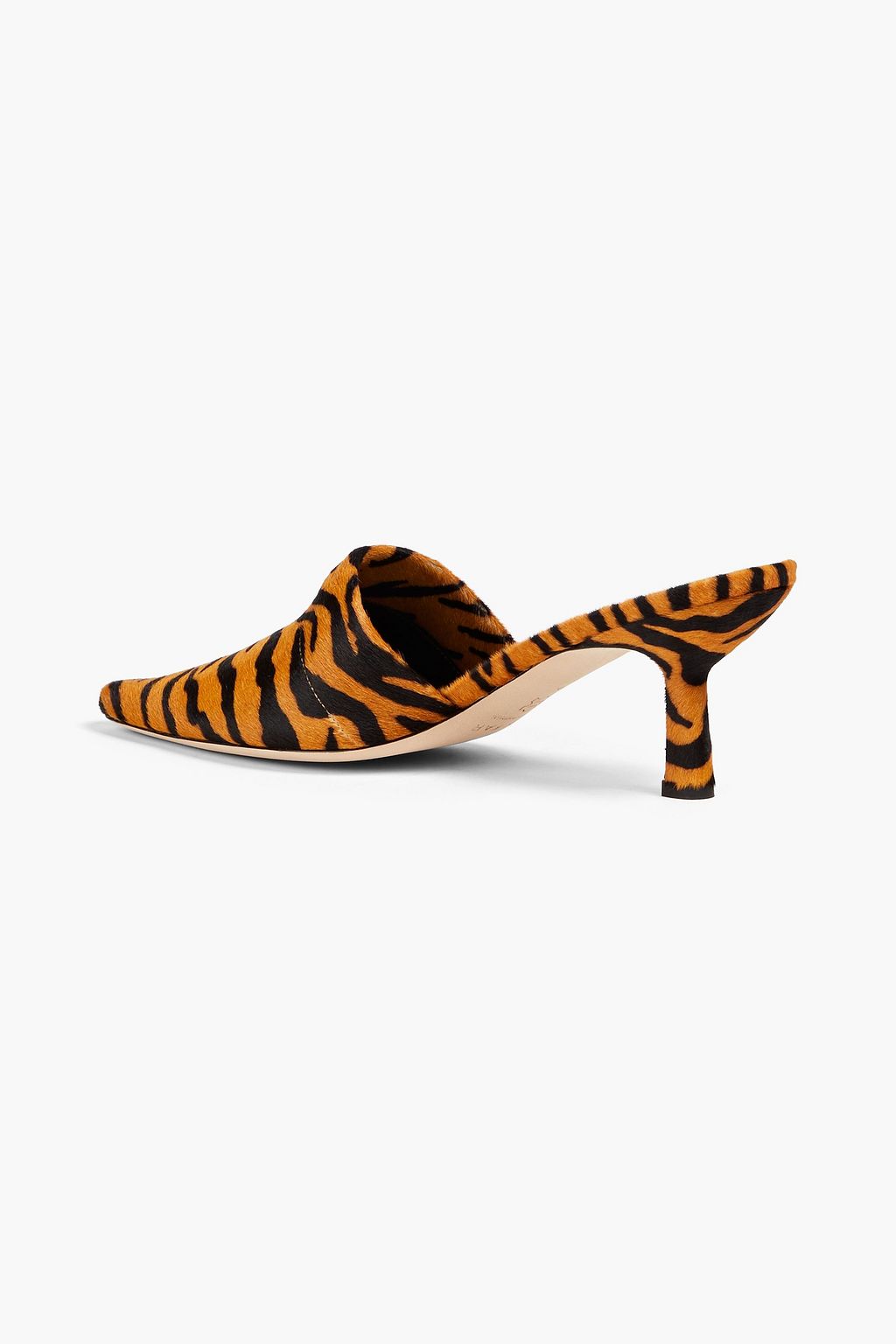 BY FAR Cynthia tiger-print calf hair mules