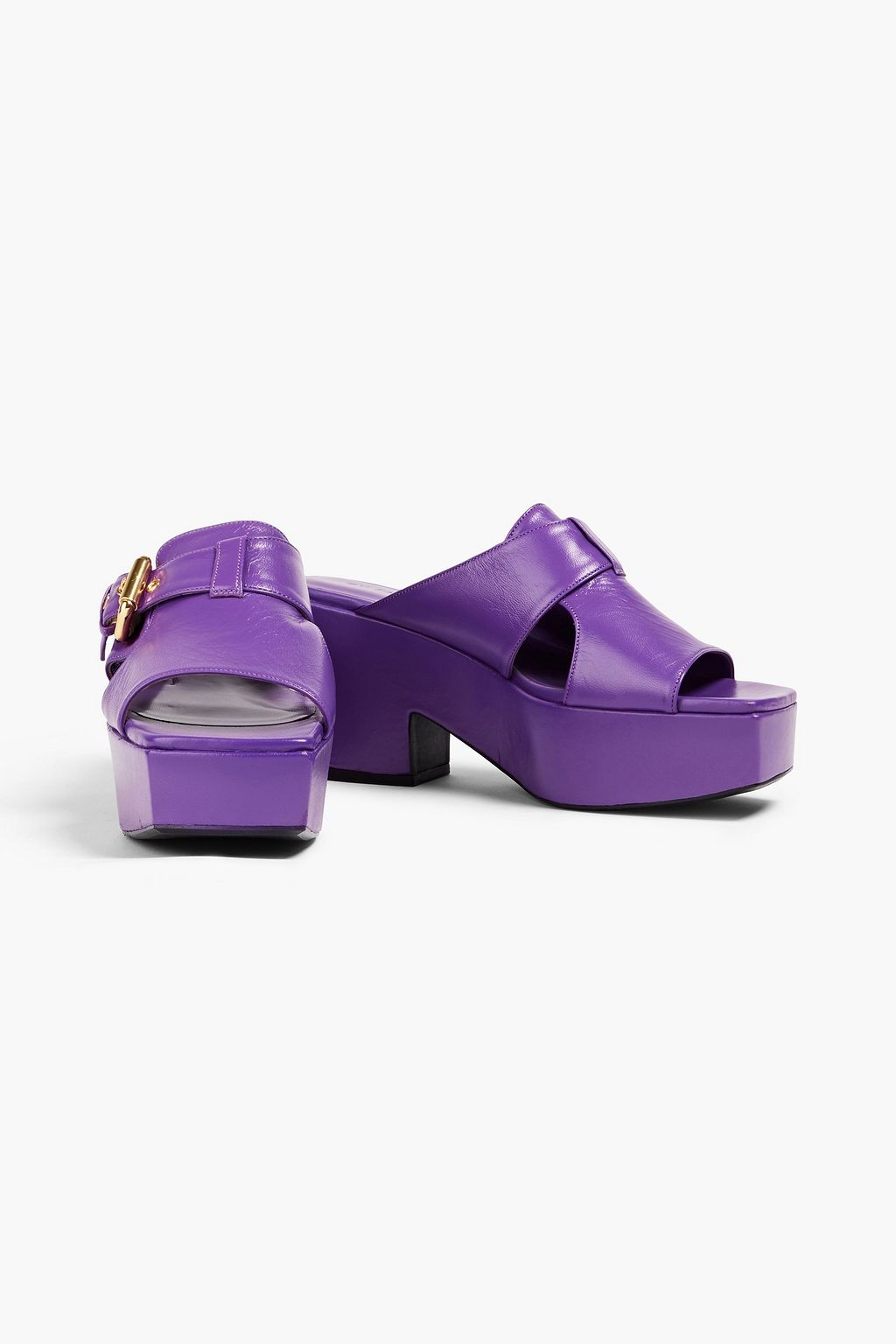 BY FAR Lenka leather platform mules