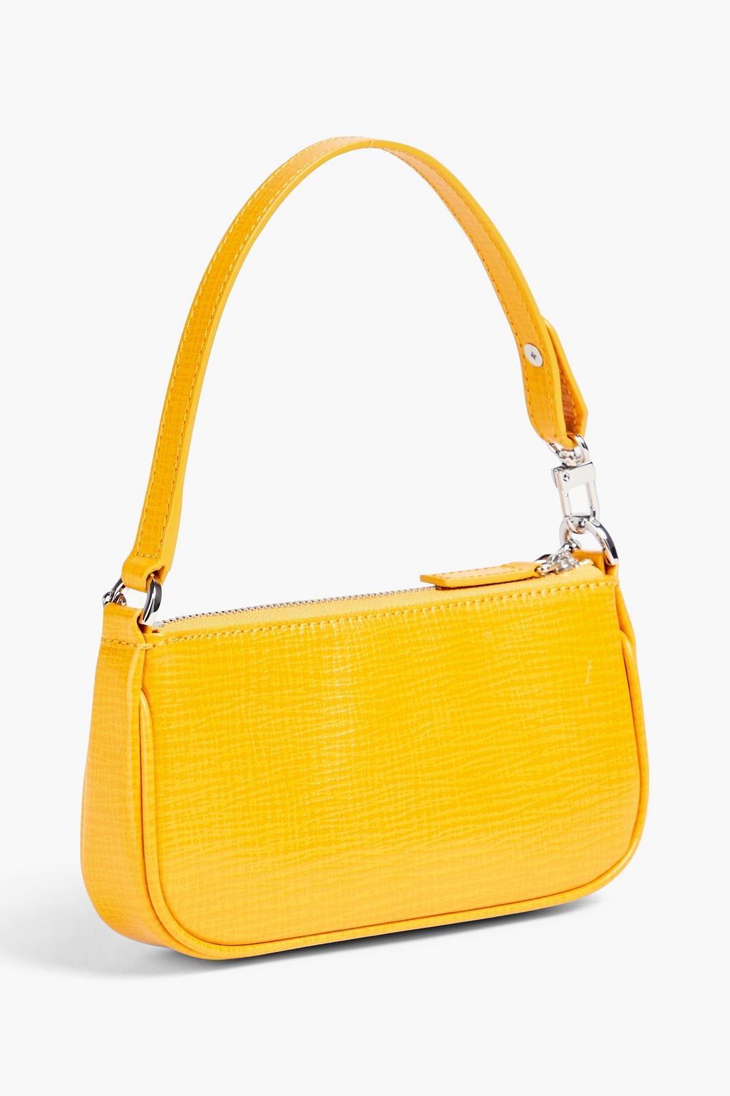BY FAR Rachel Mini chain-embellished textured-leather shoulder bag