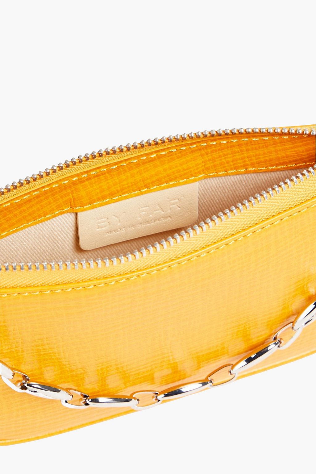BY FAR Rachel Mini chain-embellished textured-leather shoulder bag