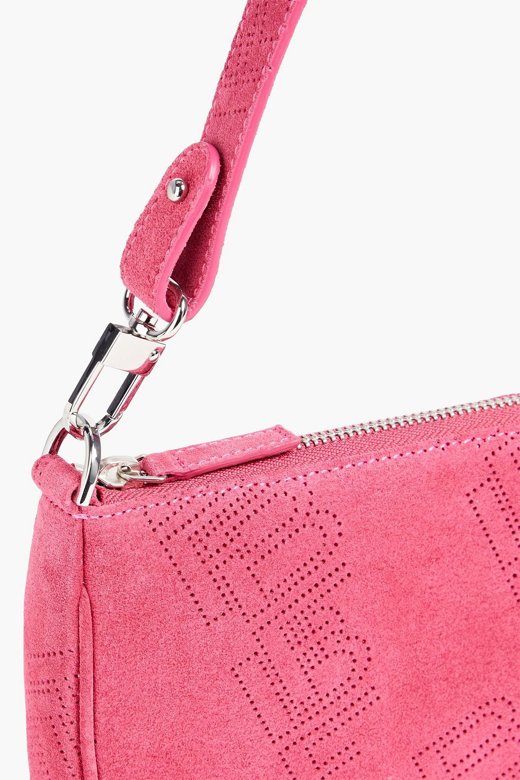 BY FAR Rachel perforated suede shoulder bag