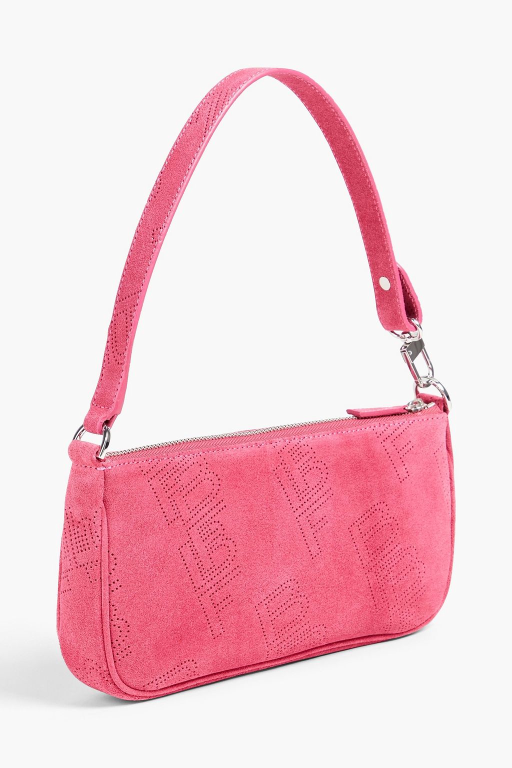 BY FAR Rachel perforated suede shoulder bag