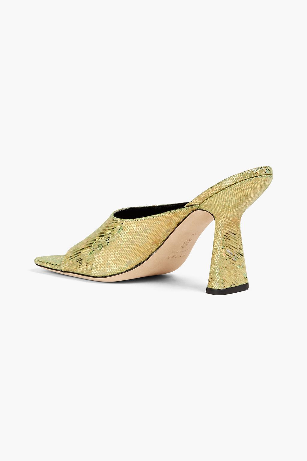 BY FAR Printed suede mules