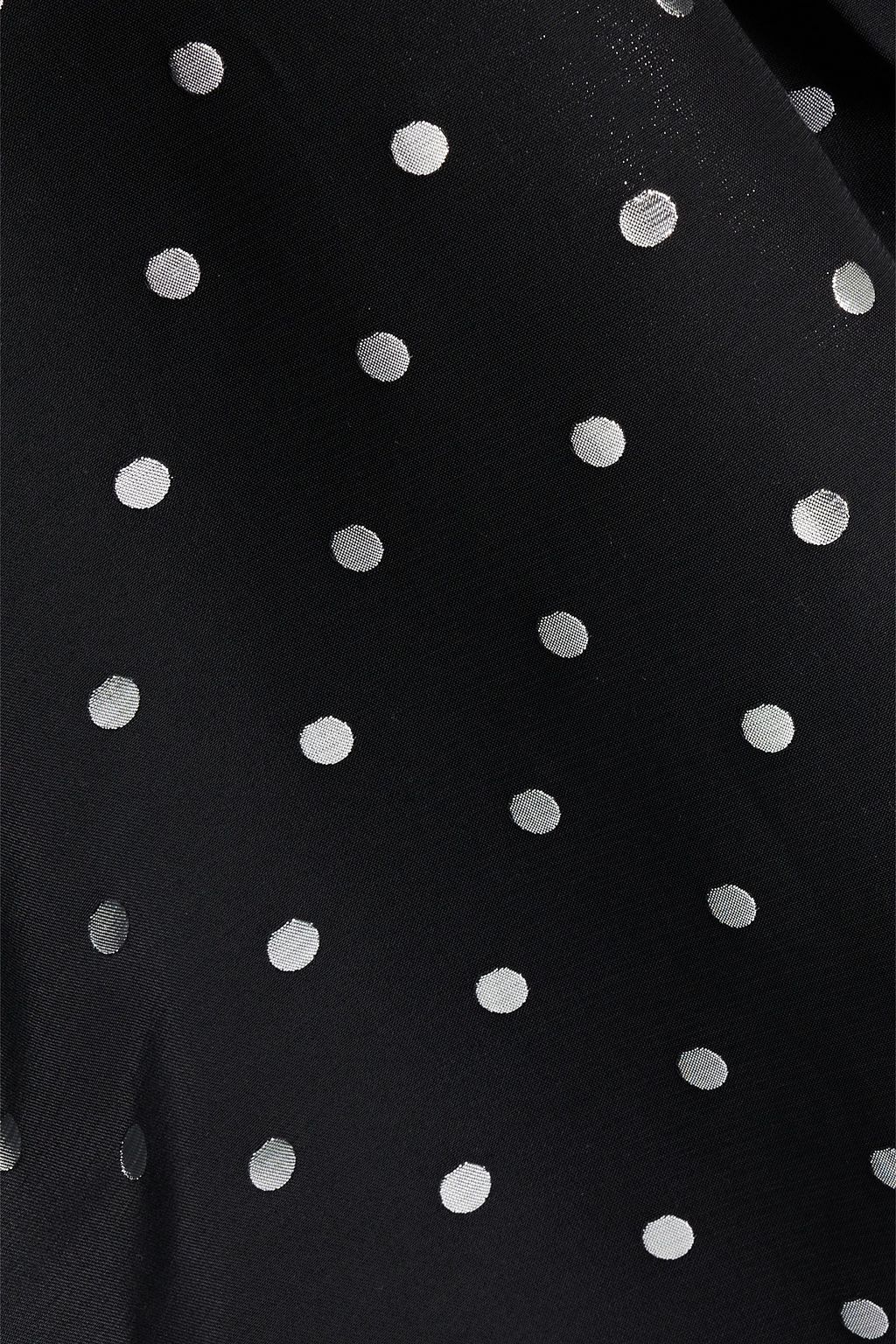 RASARIO Cold-shoulder polka-dot jacquard mini dress