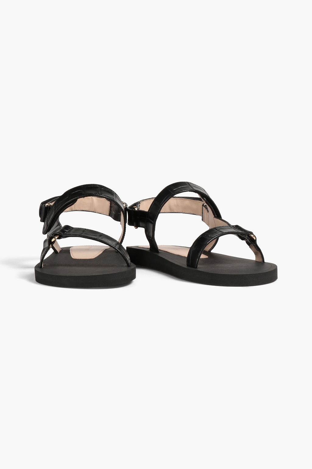 STUART WEITZMAN Vail croc-effect leather slingback sandals