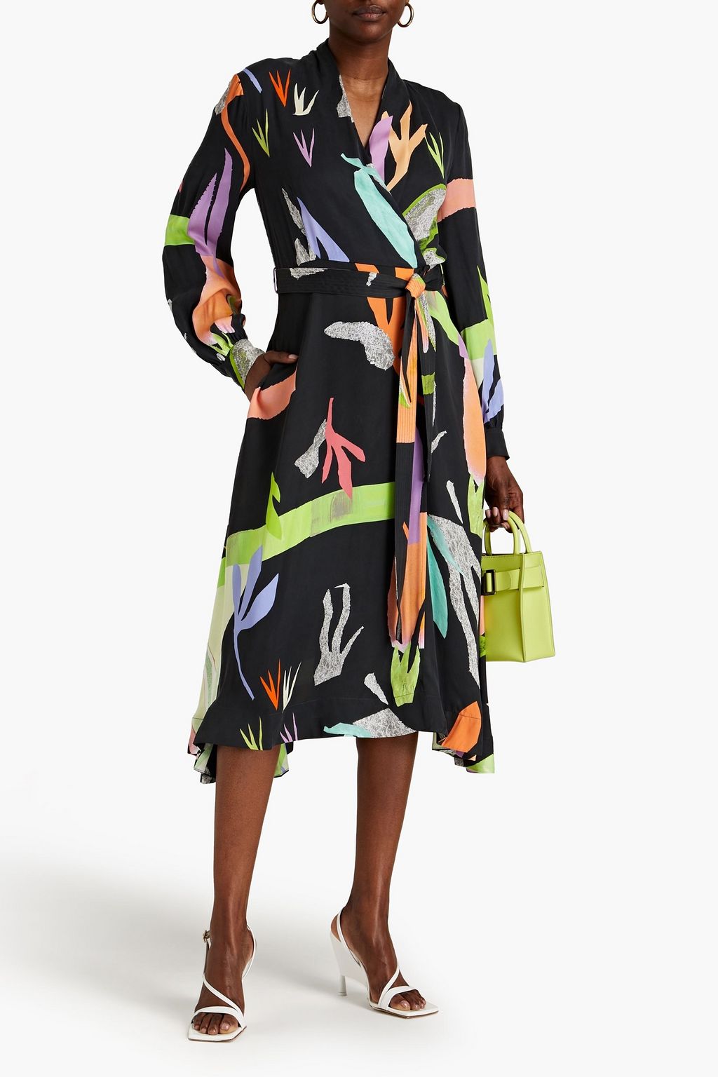 GOYA Reflection printed crepe de chine midi dress Sale up to 70% off THE OUTNET