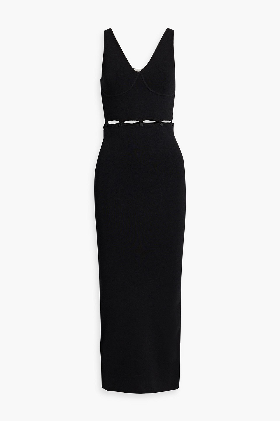 Nanushka Merle Cutout Stretch-knit Midi Dress In Black