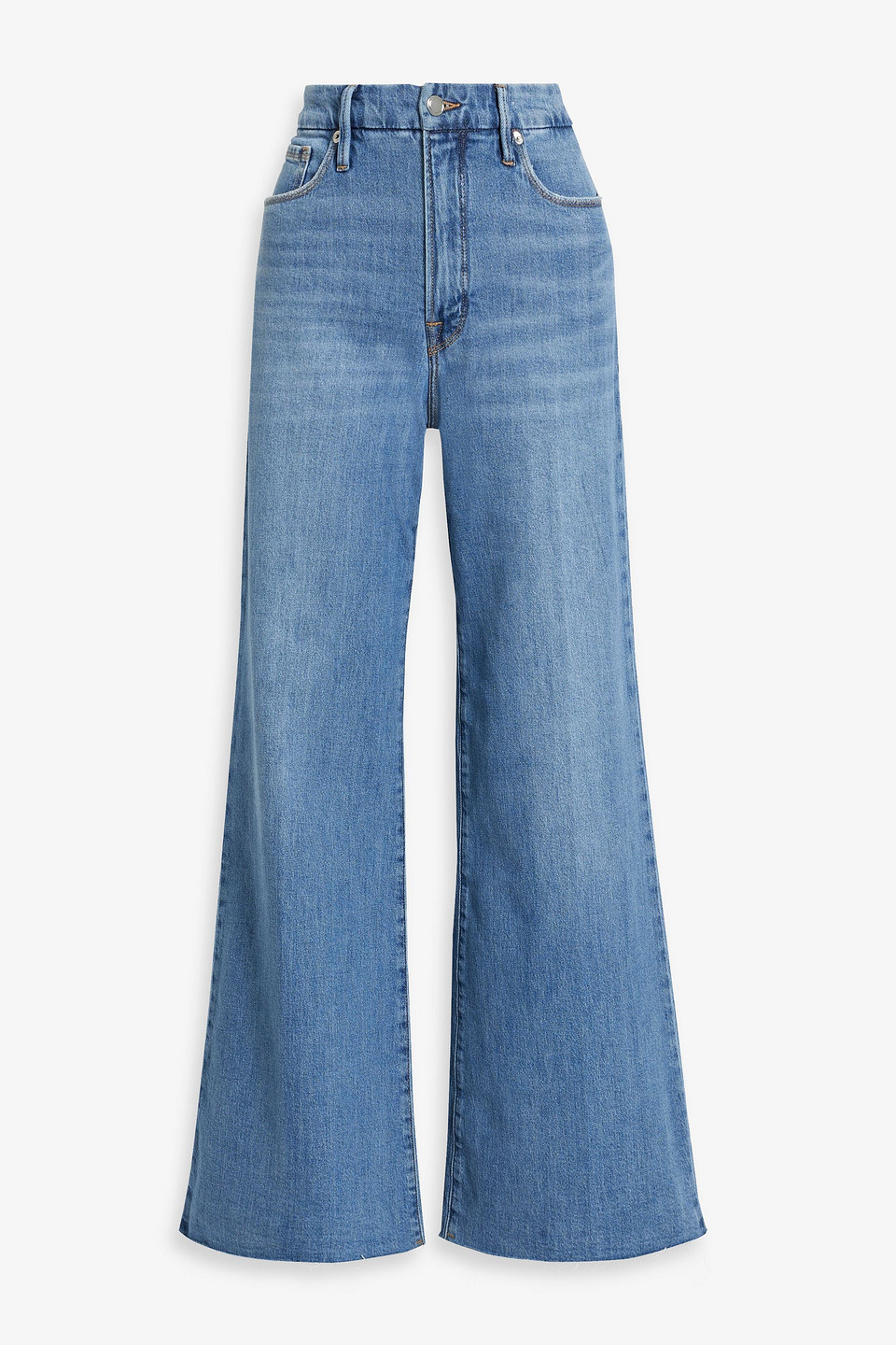 good american - good waist high-rise wide-leg jeans - blue - 31